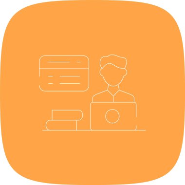 Web Tasarımcısı Erkek Çizgisi Yuvarlak Köşeli Basit Simge, Vektör Resimleri