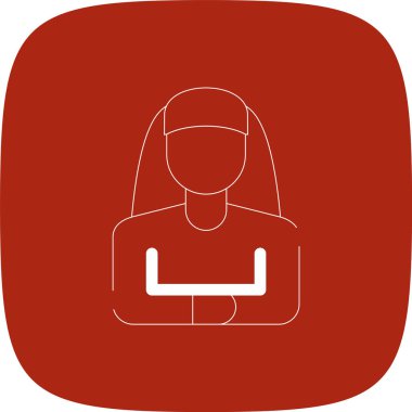 Dua Çizgisi Yuvarlak Köşesi Basit Simge, Vektör İllüstrasyonu