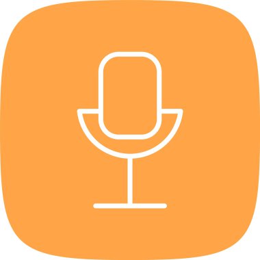 Mikrofon Hattı Yuvarlak Köşe Basit Simge, Vektör Resimleri