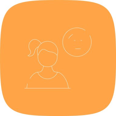 Meh Çizgisi Yuvarlak Köşesi Basit Simge, Vektör İllüstrasyonu