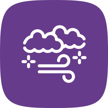 Windy Line Yuvarlak Köşesi Basit Simge, Vektör Resimleri