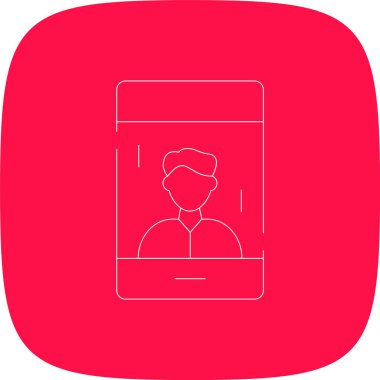 Etkilenen Erkek Çizgisi Yuvarlak Köşeli Basit Simge, Vektör Resimleri