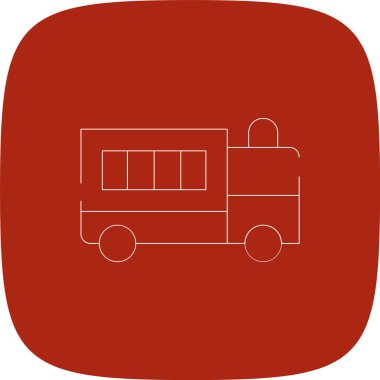 Polis Van Hattı Köşesi Basit Simge, Vektör İllüstrasyonu