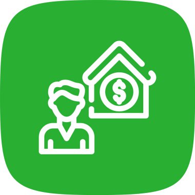 Broker Krupiye Hattı Yuvarlak Köşe Simgesi Basit Simge, Vektör Resimleri