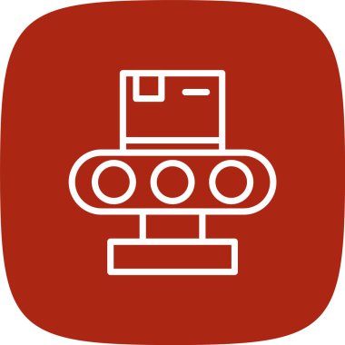 Makine Kutusu Satırı Yuvarlak Köşe Basit Simge, Vektör Resimleri