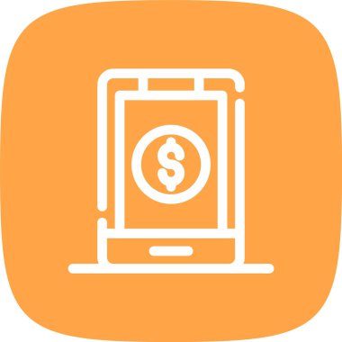 Finans Uygulaması Satırı Yuvarlak Köşeli Basit Simge, Vektör Resimleri