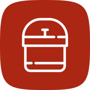 izole edilmiş kırmızı renk vektör illüstrasyonunda yemek simgesi