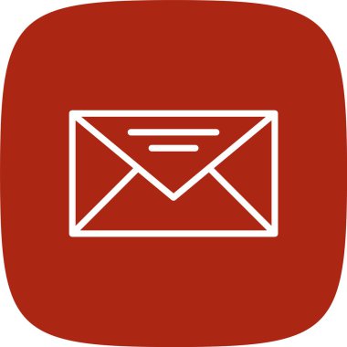 E- posta Satırı Yuvarlak Köşesi Basit Simge, Vektör Resimleri