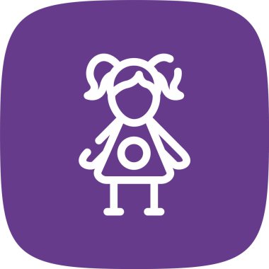 kız web simgesi, vektör illüstrasyonu