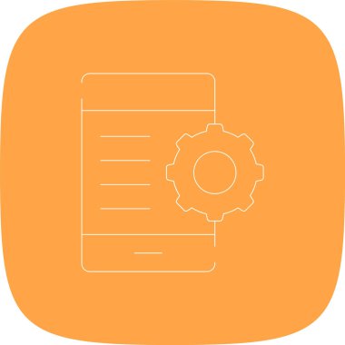 Mobil Ayarlama Satırı Yuvarlak Köşesi Basit Simge, Vektör Resimleri