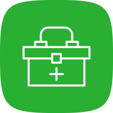 İlk Yardım Kit Çizgisi Yuvarlak Köşeli Basit Simge, Vektör Resimleri