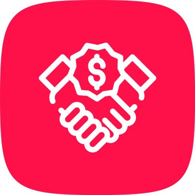 Kazanç Ücreti Çizgisi Yuvarlak Köşeli Basit Simge, Vektör Resimleri