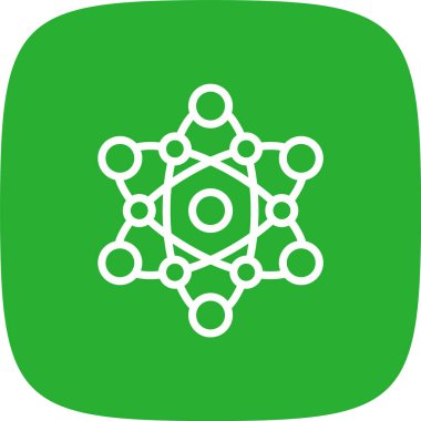 Atom Çizgisi Yuvarlak Köşesi Basit Simge, Vektör Resimleri