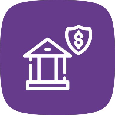 Bankacılık Güvenlik Hattı Köşesi Basit Simge, Vektör Resimleri