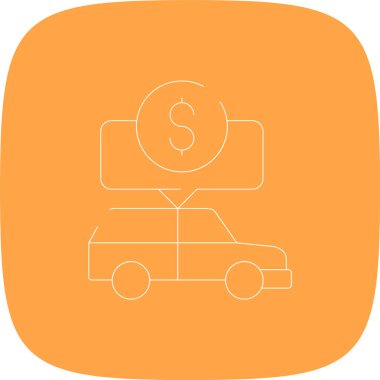 Fare Satırı Yuvarlak Köşesi Basit Simge, Vektör Resimleri