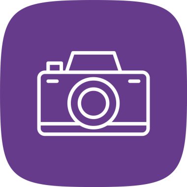 Kamera Hattı Yuvarlak Köşesi Basit Simge, Vektör Resimleri