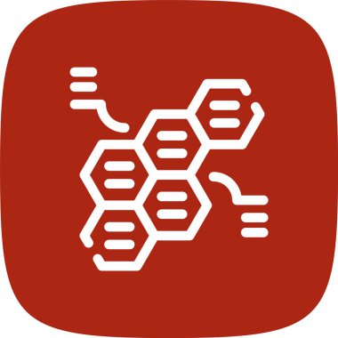 Alternatif Altıgenler Çizgisi Yuvarlak Köşesi Basit Simge, Vektör İllüstrasyonu