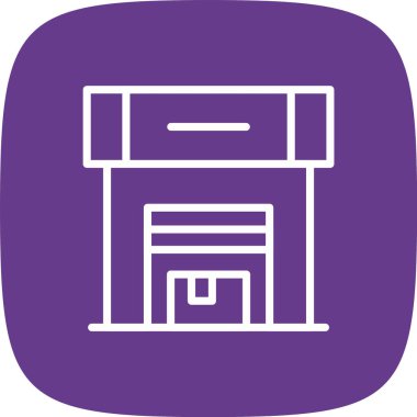 Depolama Hattı Yuvarlak Köşesi Basit Simge, Vektör Resimleri