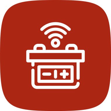 Otomatik Batarya Hattı Yuvarlak Köşe Basit Simge, Vektör Resimleri