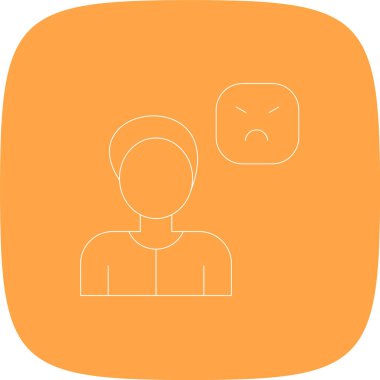 Kızgın Hat Yuvarlak Köşesi Basit Simge, Vektör Resimleri