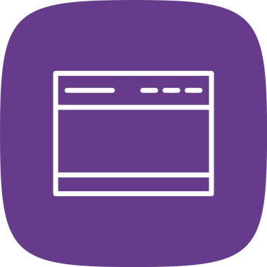 Tarayıcı Çizgisi Yuvarlak Köşesi Basit Simge, Vektör Resimleri