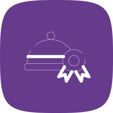 Gıda Kalite Çizgisi Yuvarlak Köşesi Basit Simge, Vektör Resimleri