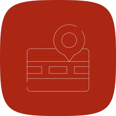 Yol Haritası Yuvarlak Köşe Basit Simge, Vektör Resimleri