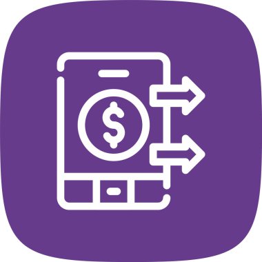 Fon Aktarım Hattı Yuvarlak Köşesi Basit Simge, Vektör Resimleri