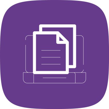 Çevrimiçi Kopyalama Satırı Yuvarlak Köşeli Basit Simge, Vektör Resimleri