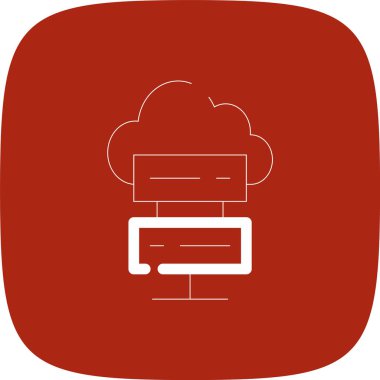 Bulut Hesap Çizgisi Yuvarlak Köşeli Basit Simge, Vektör Resimleri