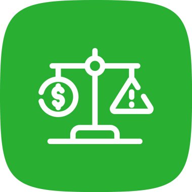 Likidite Risk Çizgisi Yuvarlak Köşeli Basit Simge, Vektör Resimleri