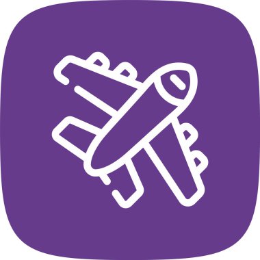 Düzlem Çizgisi Yuvarlak Köşesi Basit Simge, Vektör Resimleri