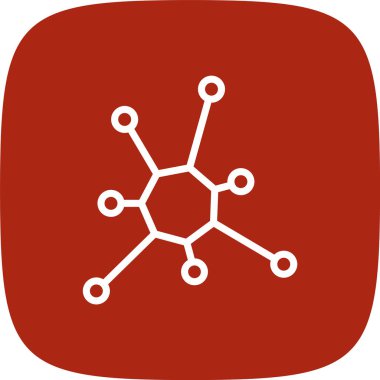 Molekül Çizgisi Yuvarlak Köşeli Basit Simge, Vektör Resimleri