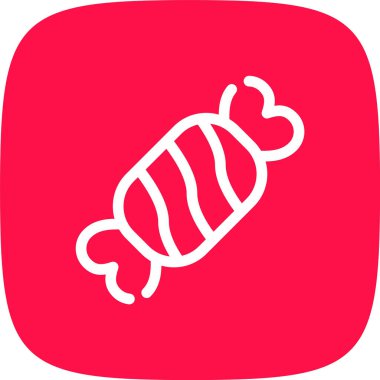 Şekerleme Hattı Yuvarlak Köşesi Basit Simge, Vektör İllüstrasyonu