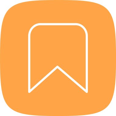 Kitap İşareti Yuvarlak Köşesi Basit Simge, Vektör İllüstrasyonu