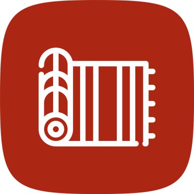 Mat Satır Yuvarlak Köşesi Basit Simge, Vektör İllüstrasyonu