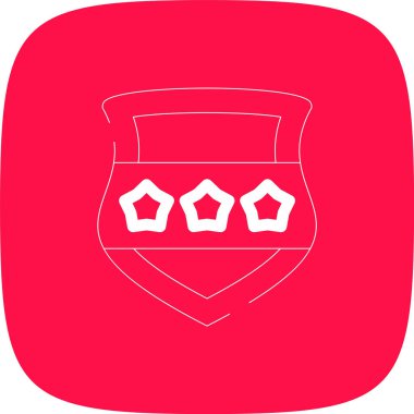 Polis Kalkan Hattı Yuvarlak Köşeli Basit Simge, Vektör Resimleri