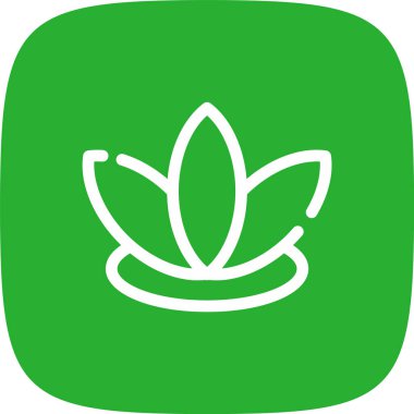 Lotus Hattı Yuvarlak Köşesi Basit Simge, Vektör Resimleri