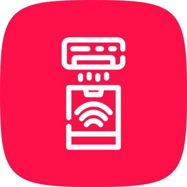 Akıllı Soğutucu Çizgisi Yuvarlak Köşe Basit Simge, Vektör Resimleri