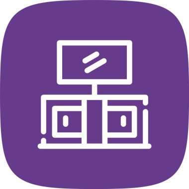 Benzersiz tablet ekran vektör çizgisi simgesi