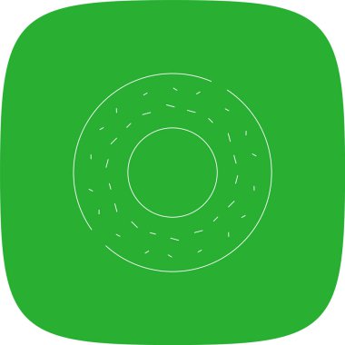 Bagel Hattı Yuvarlak Köşesi Basit Simge, Vektör İllüstrasyonu