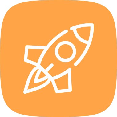 Roket Hattı Yuvarlak Köşesi Basit Simge, Vektör Resimleri