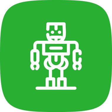 Powered Exoskeleton Hat Yuvarlak Köşe Simgesi Basit Simge, Vektör İllüstrasyonu