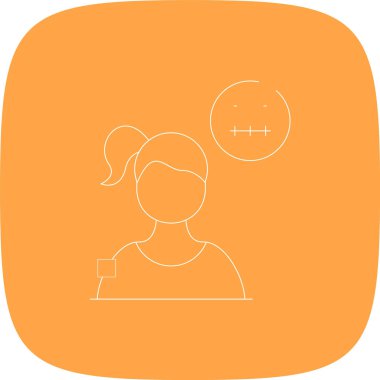 Endişeli Satır Yuvarlak Köşesi Basit Simge, Vektör Resimleri