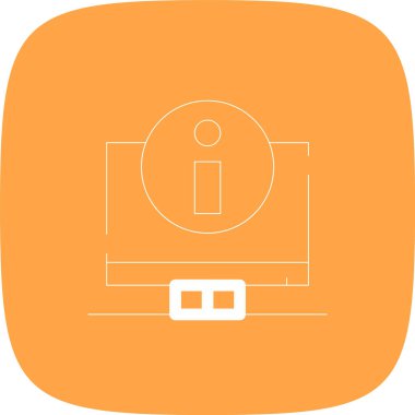 Dijital Bilgi Hattı Yuvarlak Köşeli Basit Simge, Vektör Resimleri