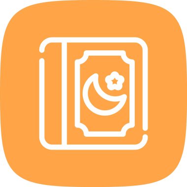 Kur 'an Satırı Köşesi Basit Simge, Vektör İllüstrasyonu