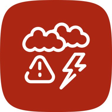 Hava Uyarı Hattı Yuvarlak Köşe Simgesi, Vektör Resimleri