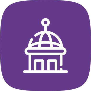 Kubbe Çizgisi Yuvarlak Köşesi Basit Simge, Vektör Resimleri