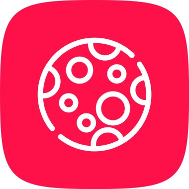 Ay Çizgisi Yuvarlak Köşesi Basit Simge, Vektör İllüstrasyonu