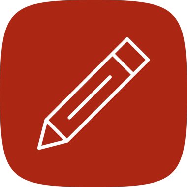 Kalem Satırı Yuvarlak Köşesi Basit Simge, Vektör İllüstrasyonu